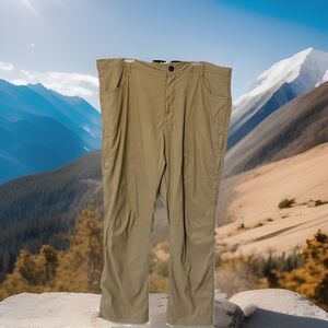 Orvis Fleece‎ Lined Nylon Blend Stretch Pants Men's 40X32 Beige Pockets